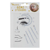 Pack 12 Face Sticker De Gemas Pegatina Para Rostro Cuerpo A