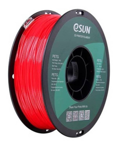 Filamento 3d Petg Esun De 1.75mm Y 1kg Solid Red