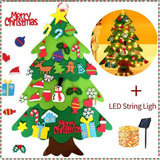 Árbol De Navidad Infantil De Fieltro Y 50 Luces Led Q