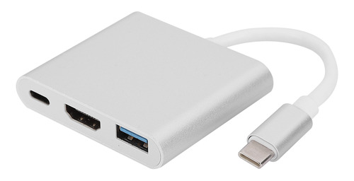 Adaptador Convertidor Tipo C A Hdmi 3 En 1 Portátil Multifun