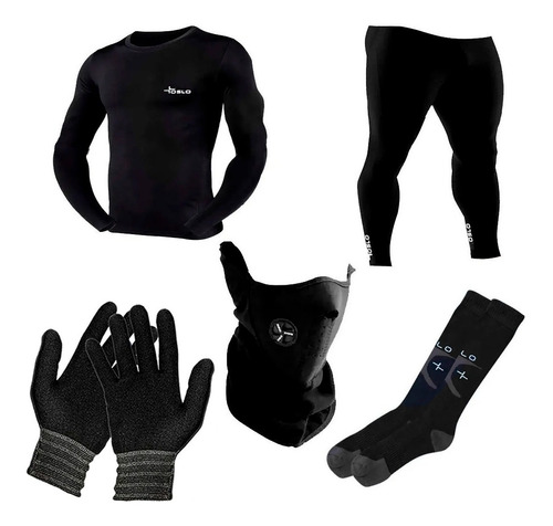 Kit Conjunto Termico Medias Abrigo Oslo Guantes Mascara Cuo