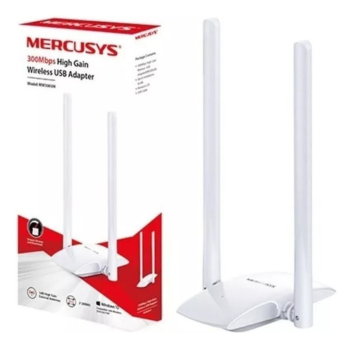 Adaptador Wifi Usb Mercusys Mw300uh 300mbps Doble Antena 