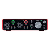 Interface De Áudio Focusrite Scarlett 2i2 220v Vermelha De 3ª Geração