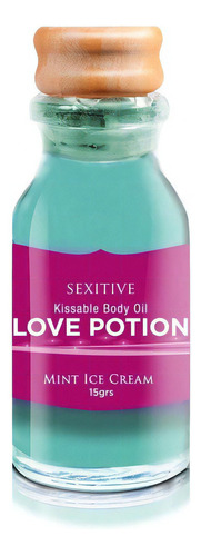 Aceite Tibio Para Masajes Love Potion Saborizado Sexitive Sabor Mint Cream