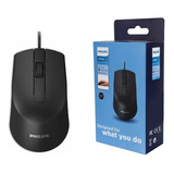 Mouse Philips Optico Usb Alambrico M104 Wired Negro + Envio