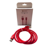 Cable Tipo C Usb Carga Rápida Compatible Con Samsung Xiaomi Color Rojo