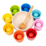 Bolas De Arcoíris En Tazas, Juguete Montessori Para Niños,