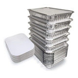 Paquete De 55 Bandejas De Aluminio, Recipientes Con Tapas, R
