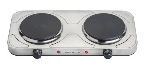 Fogão Elétrico 2 Bocas De Mesa Em Aço Inox Cooktop - Agratto