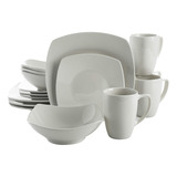 Vajilla Gibson Home, Porcelana, 4 Servicios, Blanco, 16 Pcs