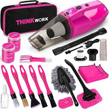 Thinkwork Kit De Aspiradora Portátil Rosa, Kit De Limpieza D