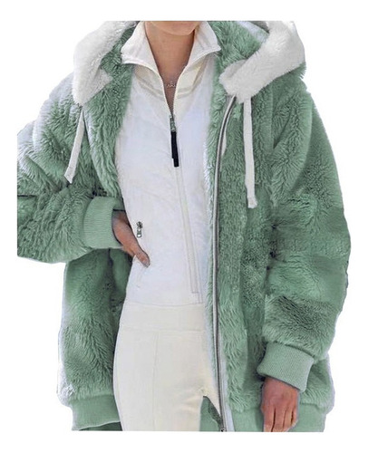 Autumn Winter Lazhu Plush Loose Hooded Coat 2024