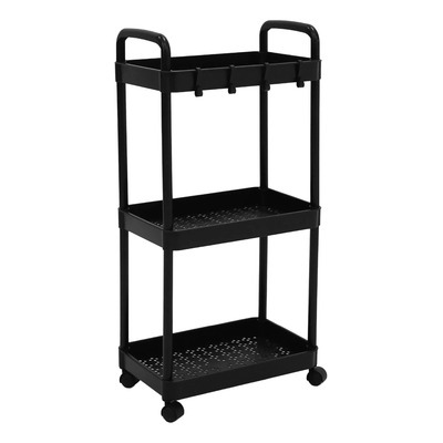 Carrito Organizador Multiusos De 3 Niveles Con Ruedas Negro | MercadoLibre