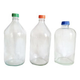 3 Botellas De Vidrio 900 Cm3 C/ Tapa - Agua, Jugo - No Envío