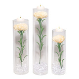 Rellenos De Jarrn De Clavel Artificial Con Velas Flotantes,