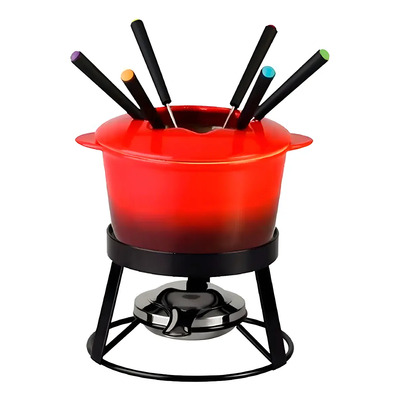 Kit Conjunto De Fondue Em Cerâmica Carne Chocolate 11 Peças | Frete grátis