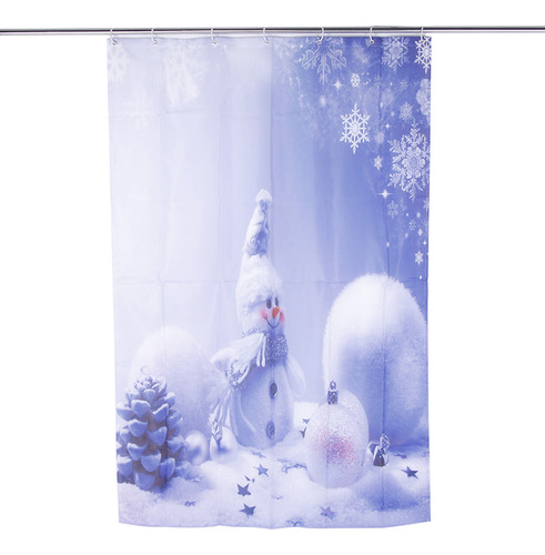 Cortina De Ducha Impermeable Con Diseño De Navidad