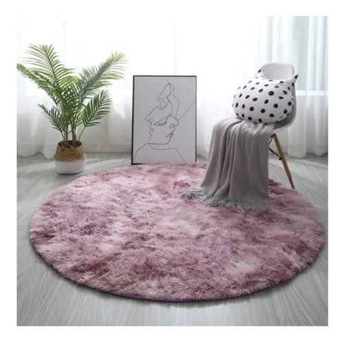 Alfombras Peludas Redondas 120cm Para Living U Hogar