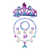 Corona Sirenita Ariel Set Collar Diadema Tiara Niña .