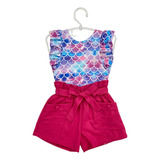 Conjunto Infantil Mini Diva Short Com Body Blogueirinha