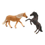 2 Miniaturas De Cavalos Com Figuras Realistas De Animais