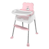 Silla Comedor Para Bebe Multifuncional 5 En 1 + Obseq Bz-506 Color Rosado Ninos