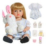 Brastoy Bebe Reborn Boneca Rosa Princesa Menina Silicone