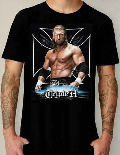 Playera Negra Triple H Algodón Peinado 100%