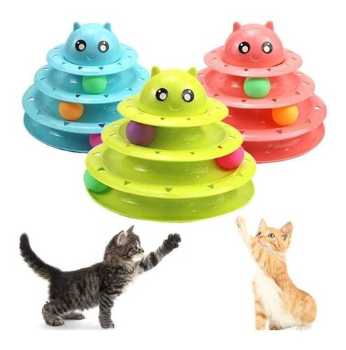 Brinquedo Interativo Gatos Corre Torre De Bolinhas Carinha