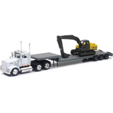 Trailer Kenworth W900 Low Boy Construccion 1:43 New Ray Color Blanco