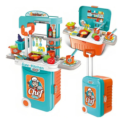 Juguete Infantil Cocina Moda Luz Sonido 3 En 1 Color Coral | Meses sin interés