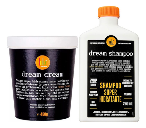 Kit Dream Cream Máscara Hidratante 450g + Lola Shampoo 250ml