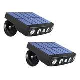 Pack 2 Foco Solar Led Jardin Pared Articulada Sensor Aplique