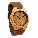 Reloj De Madera De Bambú Para Hombre, Movimiento De Cuarzo J