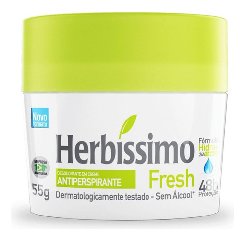 Desodorante Creme Herbissimo Fresh 55g