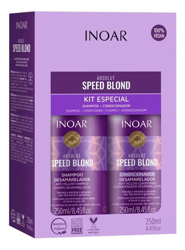 Inoar Kit Absolut Speed Blond Shampoo + Condicionador 250ml