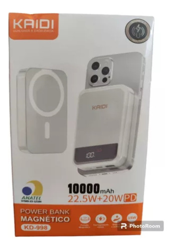 Carregador Magnético Pd Portátil Power Bank Indução 10000mah