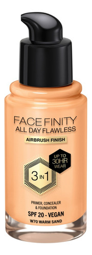 Base De Maquillaje Líquida Max Factor Facefinity All Day Flawless Tono W70 Warm Sand