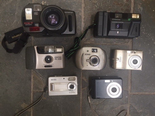 Coleção De Câmeras Antigas 3 Analógicas E 4 Digitais