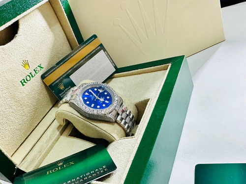 Chulada De Reloj Rolex De Caballero Plateado + Fulls Set