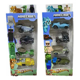 Pack Autos Coleccionables Metal Tipo Hot Wheel Minecraft X4 