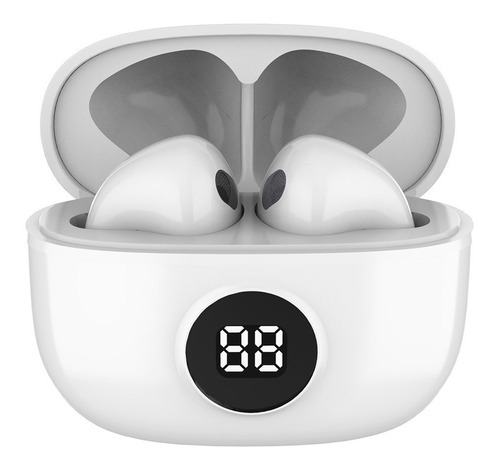 Fone De Ouvido In-ear Sem Fio Bluetooth Visor Led Wb Mini Io Cor Branco