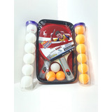 Set 2 Paletas Ping Pong/tenis De Mesa  Estuche + 15 Pelotas