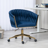 Modern Design Comfy Velvet Vanity Wheels,the Backrest Is Han