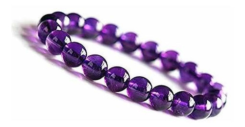 Mixia Natural 8mm Redondo Pruple Amatista De Cuarzo Tigre Oj