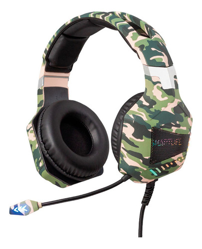 Auriculares On-ear Smartlife Sl-hswg902 Headset Gamer Luz Rgb Camogreen Color Verde Color De La Luz Verde