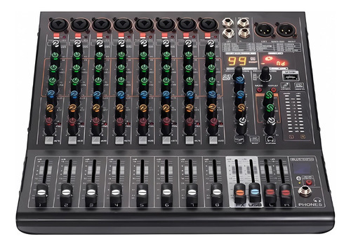 Mezcladora Gochanmi Nx800 De Audio Dj Mixer 8 Canales 99 Dsp