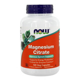 Magnesio Citrate Now 120 Capsulas - Sistema Nervioso Sabor Natural