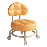 Silla Con Asiento De Ruedas Taburete De Pedicura Naranja