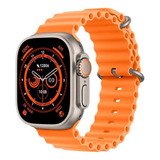 Reloj Inteligente T800 Ultra Smartwatch Reloj Inteligente Color De La Caja Plateado Color De La Correa Naranja